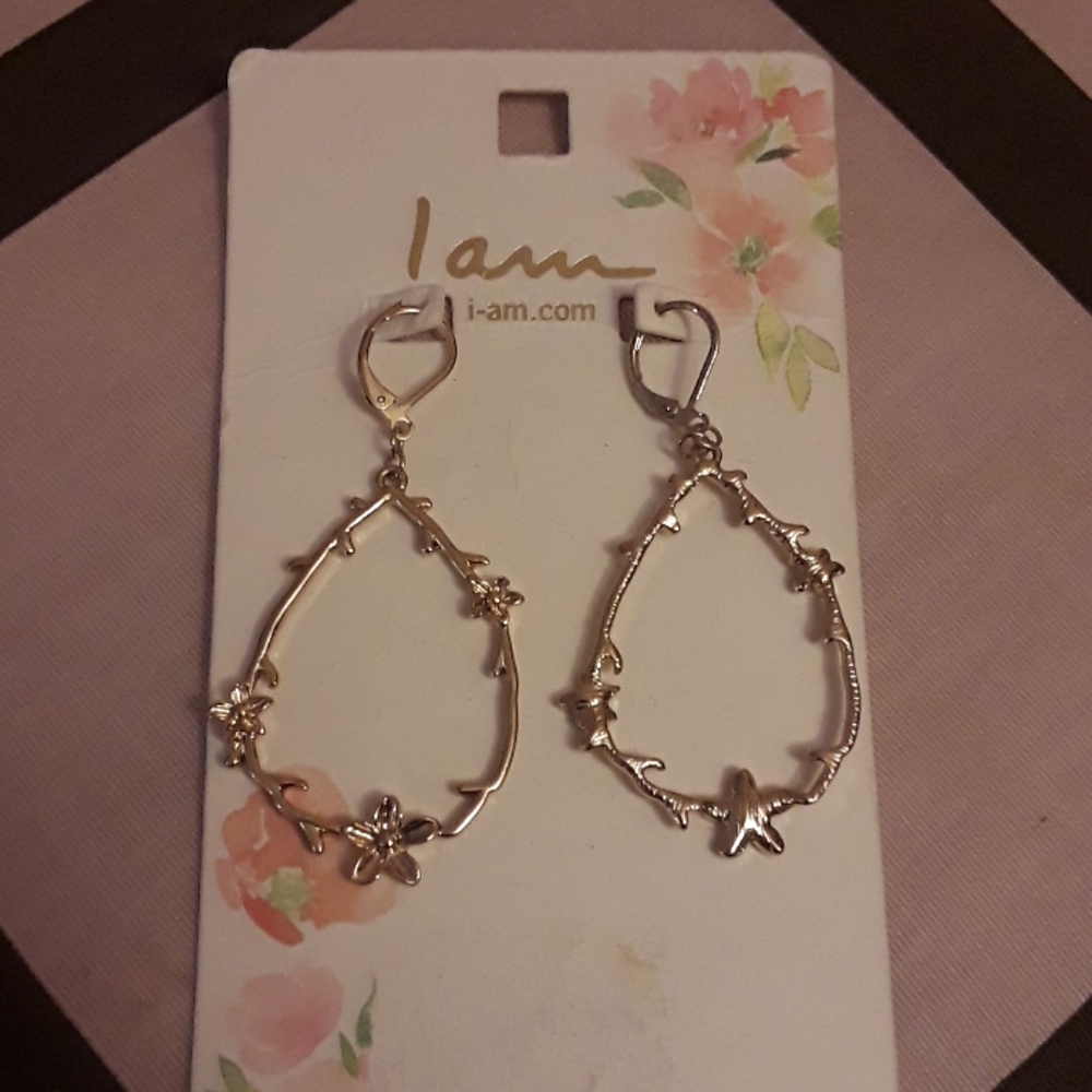 "I AM" Earrings Rose-Gold Teardrop Style - New